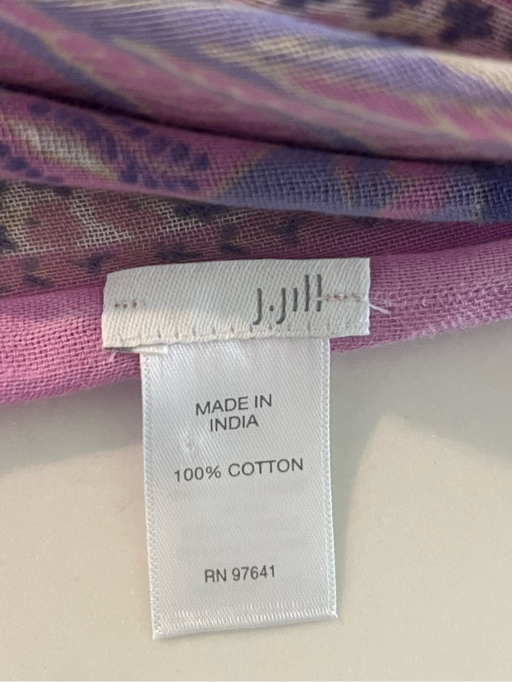 J. JILL | Pink Lavender Paisley 100% Cotton Scarf Wrap - Picture 5 of 6